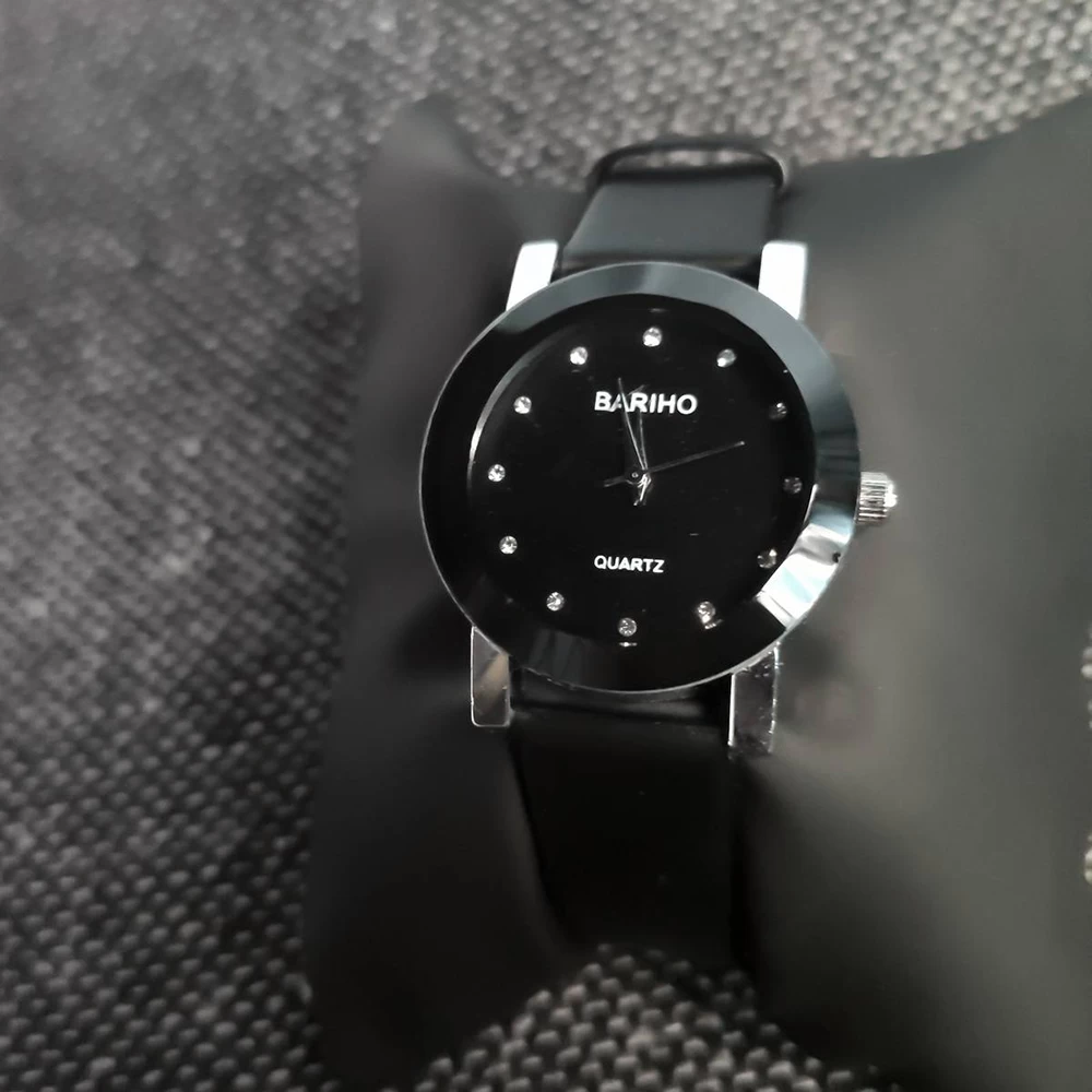 BARIHO Women Fashionable Denim Belt Stylish Watch (Black)