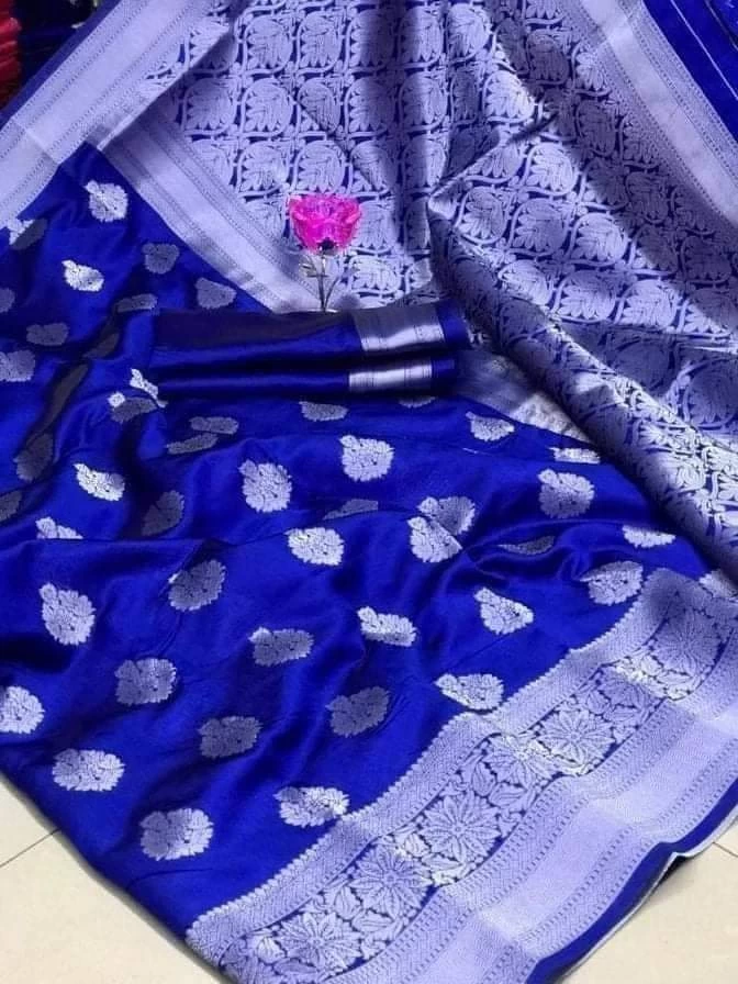 Soft Banarasi Silk Saree With Weaving Gold Jari Border Saree And Rich  Pallu With Gold Jari Weaving