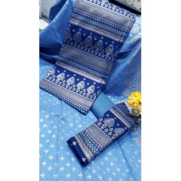 Joypuri Skin Print and Block Print Unstitched Cotton 3 Piece For Ladies Collection