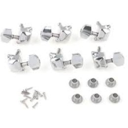 Tuning Peg Silver For Acoustic Guitar Parts Tuners Keys 3R+3L(6 PCS)