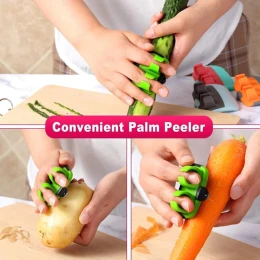Palm vegetable Peeler Finger Potato Peeler Kitchen Vegetable Peeler Hand Fruit Peeler With Comfortable Rubber Finger Grip For Pumpkin Carrot Cucumber Potato Peeling