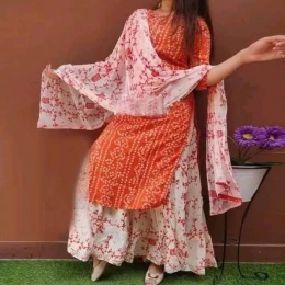 Unstitched Block Print Cotton Salwar Kameez For Fashionable Women Three Piece