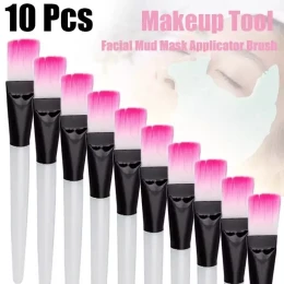 Facial Mud Mask Flat Brush Silicone Makeup Face Beauty Care Cosmetic Applicator (1 Set 10 Pcs)