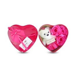 Diya Home Valentine Day Gift for Wife, Special Valentine's Day Gift for Lover, Valentine's Day Gift for Lover, Valentine Day Gift for Wife (Heart Shaped Box with Teddy and Roses)