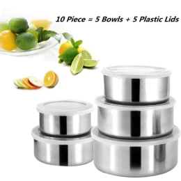 5Pcs Stainless Steel Mixing Bowls Set With Lids