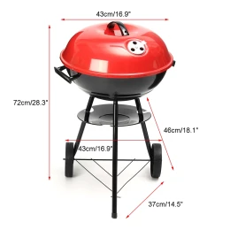 Portable BIg Size Round Head Charcoal BBQ Grill Machine