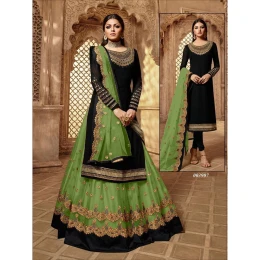 Semi-Stitched Four Piece Georgette Gown For women