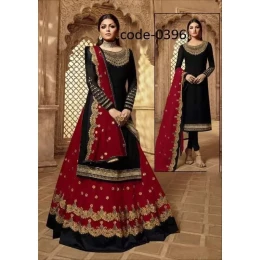 Semi-Stitched Four Piece Georgette Gown For women
