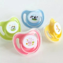 Cartoon Design Silicone Pacifier/Soother with Holder Chain and Clip