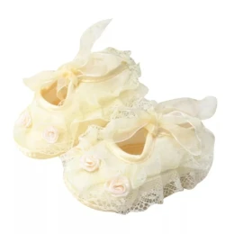 Newborn Princess Soft Sole First Walkers Girl Shoes Anti-slip Shoes for Party Wedding Baby Girls Crib Flower Shoes 0-12m