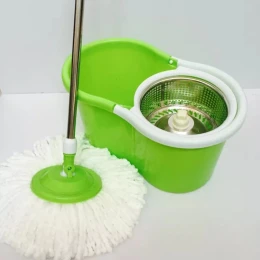 360 Spin Mop With Bucket & Dual Mop Heads Blue Spray Floor Mops For Floor Cleaning Home Kitchen Washing