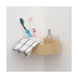 Multipurpose Bathroom Shelf, Wall Hanging Storage Rack / With Self Adhesive Magic Sticker