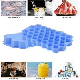 Flexible Silicone Honeycomb Ice Cube Tray