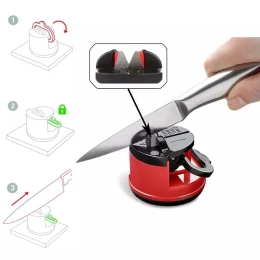 Mini Knife Sharpener With Suction Base For Most Blade Types, Small Knife Sharpener For Kitchen