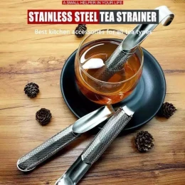 Stainless Steel Tea Strainer, Coffee, Spices, Long-Handle Tea Filter