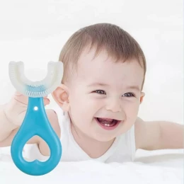 New Children Toothbrush U-Shape Baby Toothbrush With Handle Silicone Oral Care Cleaning Brush For Kids