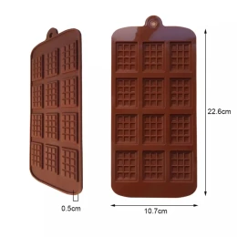 Silicone Mold 12 Even Chocolate Mold Fondant Molds DIY Candy Bar Cake Decoration Tools Kitchen Baking Accessories