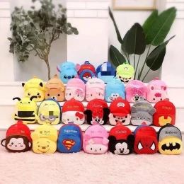 Disney Cartoons Plush Toys Backpack One Piece Children Anime Figure Mickey Mouse Minnie Lovely Kindergarten Bags
