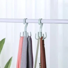 Plastic Rotating Hook Closet Clothes Shoes Multifunction Storage Organizer Four Claws Bags Cap Towel Rotate Holder