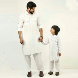 Father Sons Matching Exclusive Fashionable Kabli Set