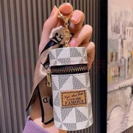 Creative Mini Keychain Lipstick Bag With Silk Scarf
