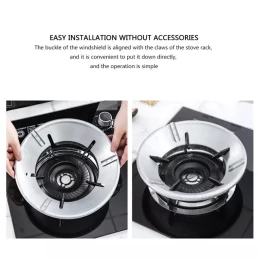 1 Piece Wind Shield Bracket Gas Stove Windproof Energy Saving Cooktop Drip Pan For LPG Cooker Kitchen Large And Small Pots