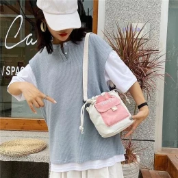 Canvas Cartoon Cute Large Capacity Shoulder Bag Girls Shopping Purse And Phone Handbags