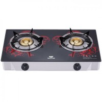 Walton WGS-GHT1 Red Blossom (LPG / NG) Glass Top Double Burner