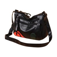 PU Leather Crossbody Bag for Women - Black