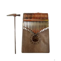 Kalimba 17 Keys Thumb Piano With Study Instruction And Tune Hammer, Portable Mbira Sanza African Wood Finger Piano, Gift For Kids Adult Beginners Professional