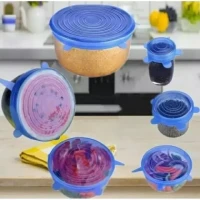 Food Silicone Cover Universal Silicone Lids For Cookware Bowl Pot Reusable Stretch Lids Kitchen Accessories 6 Pcs