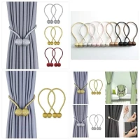 Magnetic Curtain Tieback Rope Buckle Holder Strap Belt Home Balcony Decoration 2pcs
