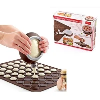 Silicone Macaron Kit Baking Mold Set Of Pastry Baking Mat And Decorating Piping Pot With 48 Macarons Silicone Pad Non-Stick Baking Pan With 4 Nozzles-6