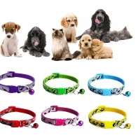 Cat And Dog Pet Collar Flashing Dimmable Safety Light Emitting Nylon Label Luminous Collar Safety Light