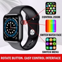 W26 Plus Series 6 Bluetooth Calling, Rotating Button, Infinite Screen with Body Temperature ECG Smartwatch For Android / IOS