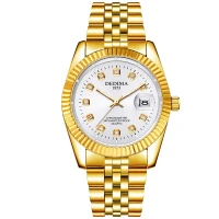Fashionable Steel Band Watch Explosion Models Waterproof High-End Gold And White Watch