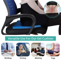 Cushion Seat Flex Pillow, Gel Orthopedic Seat Cushion Pad for Car, Office Chair, Wheelchair, or Home (Blue)