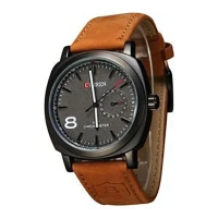 Curren Artificial Leather Wrist Watch For Men (Brown