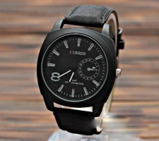 Curren Artificial Leather Wrist Watch For Men (Black)