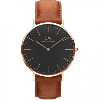 DW Artificial Leather Watch For Men (Black)