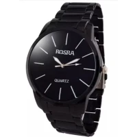 Rosra Quartz Black Stainless Steel Watch For Men