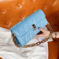 Chain Pure Color Soft Leather Handbag Women Fashion Pillow Bag