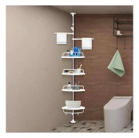 Multi-Corner Bathroom Shelf 4 Tier Adjustable Telescopic Bathroom Corner