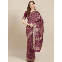 Print Silk Saree With Blouse Piece For Women