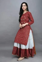 Latest & Glamour Design High Quality Printed With Dollar Work Readymade Skirt & Unstitched Kameez for Woman 