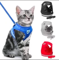 Pet Walking Harness Adjustable Lead Leash Collar Small Cat Vest