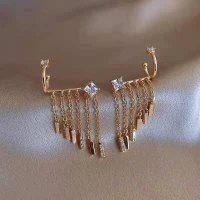 Unusual Ear Clips And Studs With Tassel Earrings