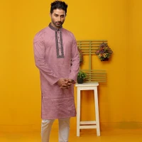 Cotton Indian Fabrics Panjabi (Pink)
