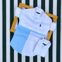 Sky Blue And White New Stylish & Fashionable  Short Sleeve Formal Shirts For Men