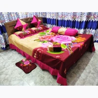 Double King Size Bed Sheet Set with Pillow Covers (8 Pcs Set)